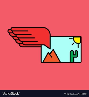 Attached photo line icon on background attached vector image