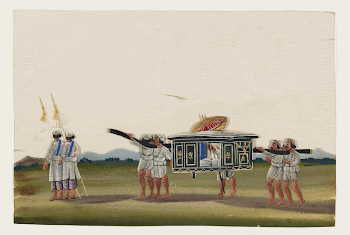 Attendants carrying man in palanquin | Free Photo - rawpixel