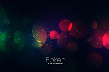 Attractive dark neon lights bokeh background Free Vector