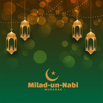 Attractive milad un nabi festival card Free Vector