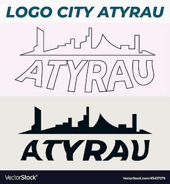 atyrau building logo template with outline style