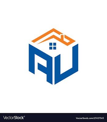 Au home abstract polygonal letter logo vector image