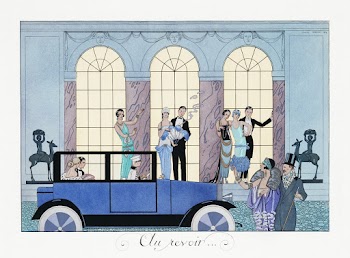 Au Revoir (1920) fashion illustration in high resolution by George Barbier. Original from The Beinecke Rare Book & Manuscript Library. Digitally enhanced by rawpixel.