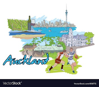 Auckland doodles vector image