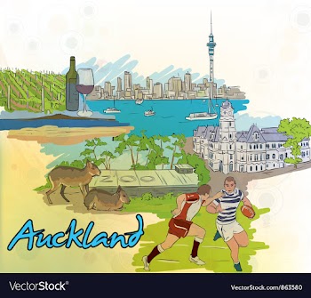 Auckland doodles vector image