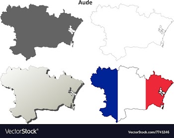 Aude Languedoc-Roussillon outline map set vector image