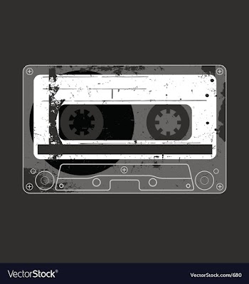 Audio cassette tape grunge vector image