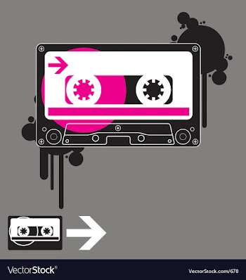 Audio tape old school vector image