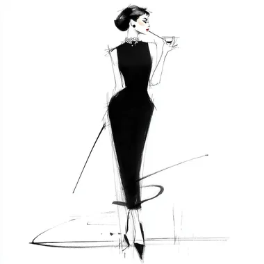 Audrey Hepburn Inspired Minimalist Fashion Illustration Audrey Hepburn Inspired Minimalist Fashion Illustration