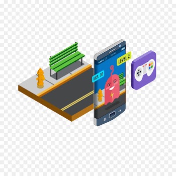 Augmented reality Isometric graphics in video games and pixel art Royalty-free Illustration - Color mobile games 