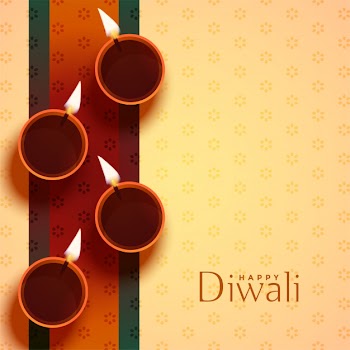 Auspicious happy diwali diya lamp decoration Free Vector