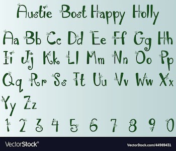 austie bost happy holly alphabet font