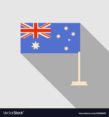 Australia flag in flat style with long shadow vector image