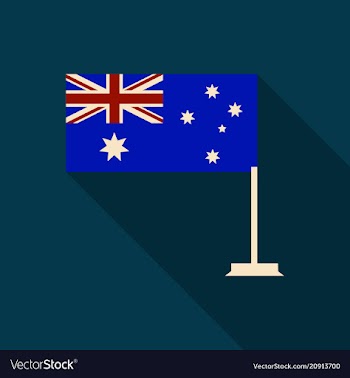 Australia flag in flat style with long shadow vector image