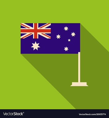 Australia flag in flat style with long shadow vector image