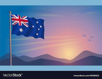 australia flag in the morning sun