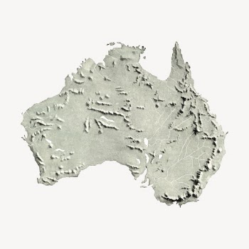 Australia map clipart, geography illustration | Free PSD - rawpixel