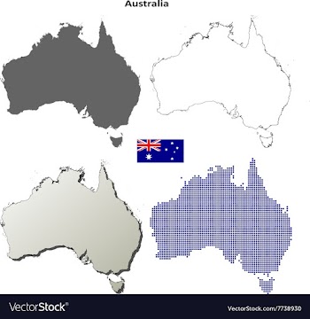 Australia outline map set vector image