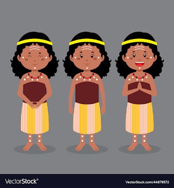 austraulian aborigine character with various