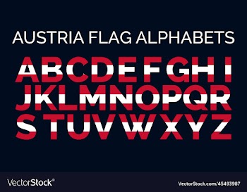 austria flag alphabetsic letters logo