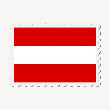 Austria flag clipart, postage stamp | Free Vector - rawpixel
