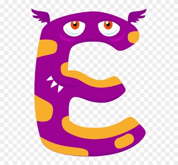 Autocollant Alphabet Monstre Enfant Lettre E - Monstre En Lettre E