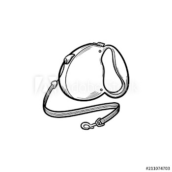 Automatic leash hand drawn outline doodle icon