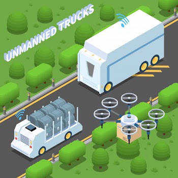 Autonomous car isometric illustration Free Vector