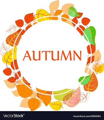 Autumn abstract floral background - circle from vector image
