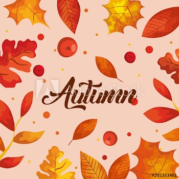 autumn background with leafs decoration