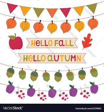  					Autumn banners set isolated decoration set vector image														