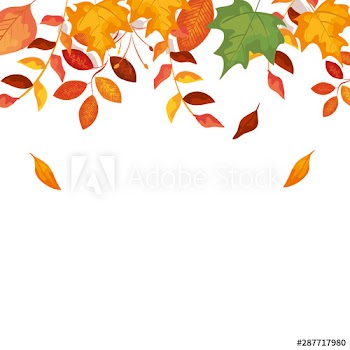 autumn branch and dry leafs nature frame