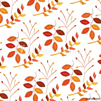 autumn branch with dry leafs nature pattern
