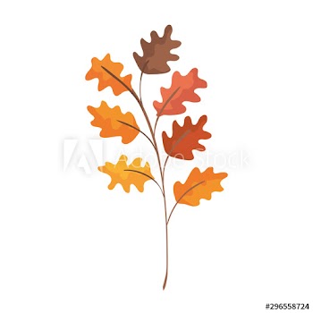 autumn branch with leafs design