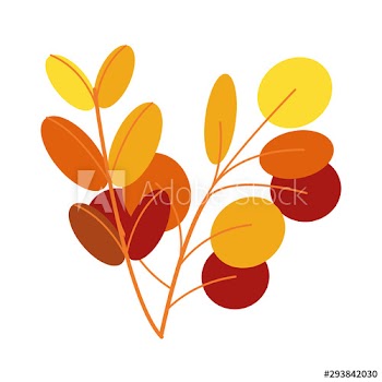autumn branch with leafs plants seasonal