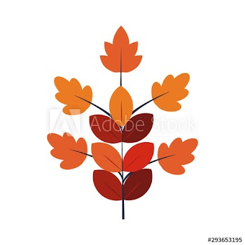 autumn branch with leafs seasonal icons