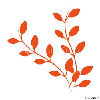 autumn branch with leafs seasonal icons