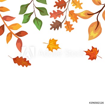 autumn branches with leafs design