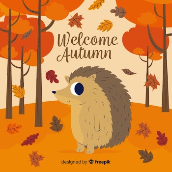 Autumn decorative background flat style Free Vector