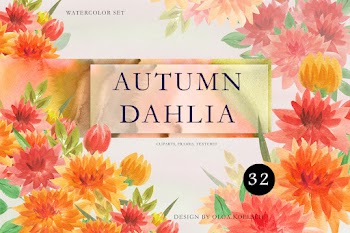 Autumn floral wreath clipart Fall  watercolor, dahlia flower clipart, Thanksgiving bouquets
