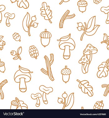 					Autumn forest pattern vector image														
