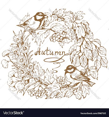  					Autumn frame vector image														