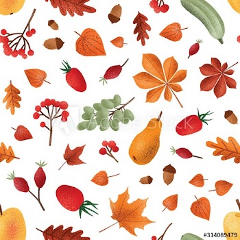 Autumn harvest vector seamless pattern