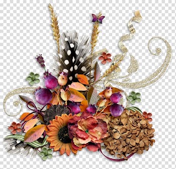 Autumn , Heap flowers lace transparent background PNG clipart
