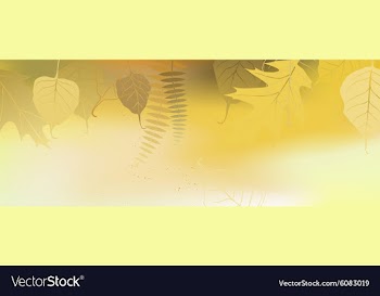  					Autumn horizontal banner yellow vector image														