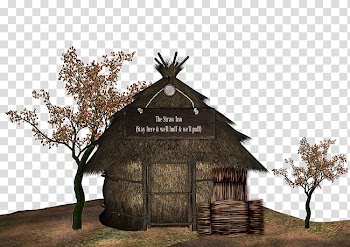 Autumn house of straw transparent background PNG clipart