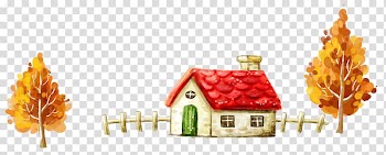 Autumn house transparent background PNG clipart