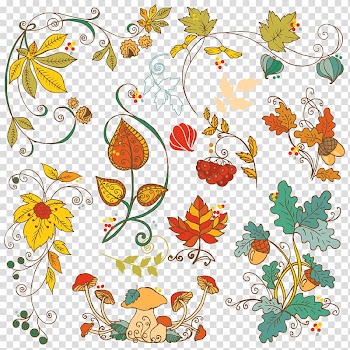 Autumn Illustration, Hand-painted Autumn transparent background PNG clipart