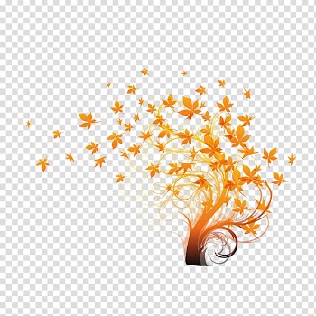 Autumn leaf color Illustration, Autumn leaves dancing transparent background PNG clipart