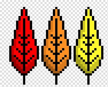 Autumn leaf color Pixel art , Leaf transparent background PNG clipart